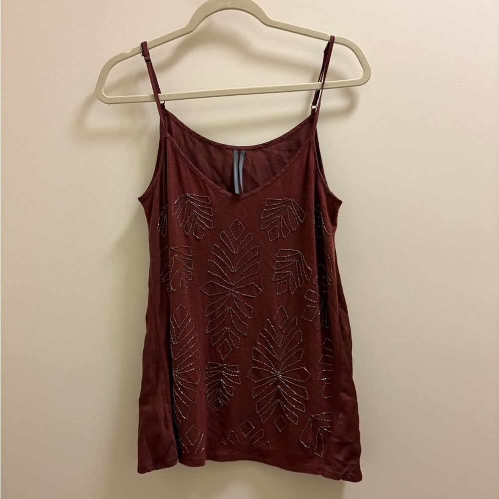 Anthropologie beaded flowy tank top